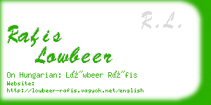 rafis lowbeer business card